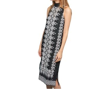 Anthropologie Malvina Sweater Dress S Boho Black White Knit Vanessa Virgina